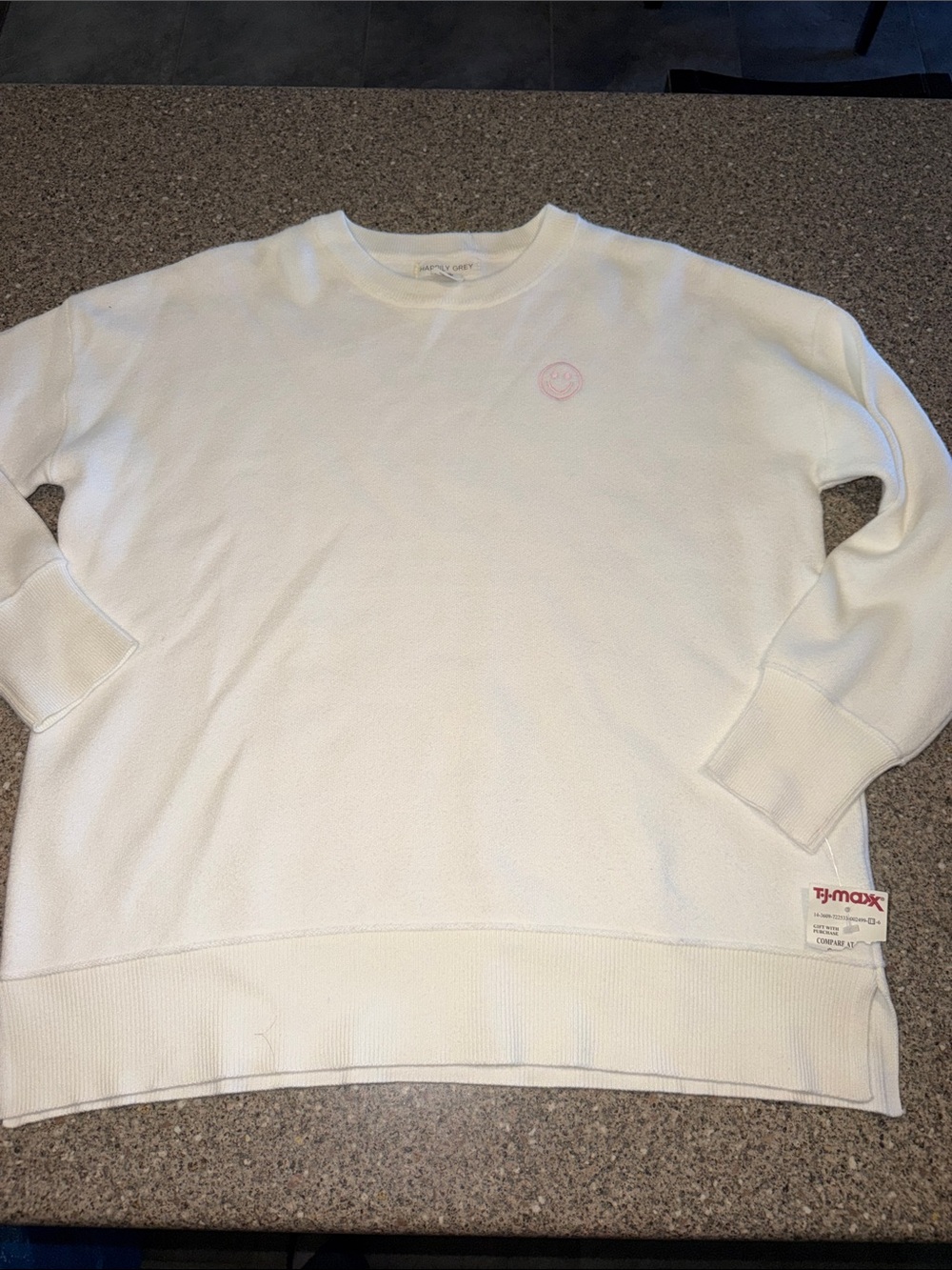 Happily Grey soft smiley sweater